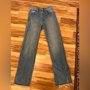 Madewell the perfect vintage straight jean with side slits sz25